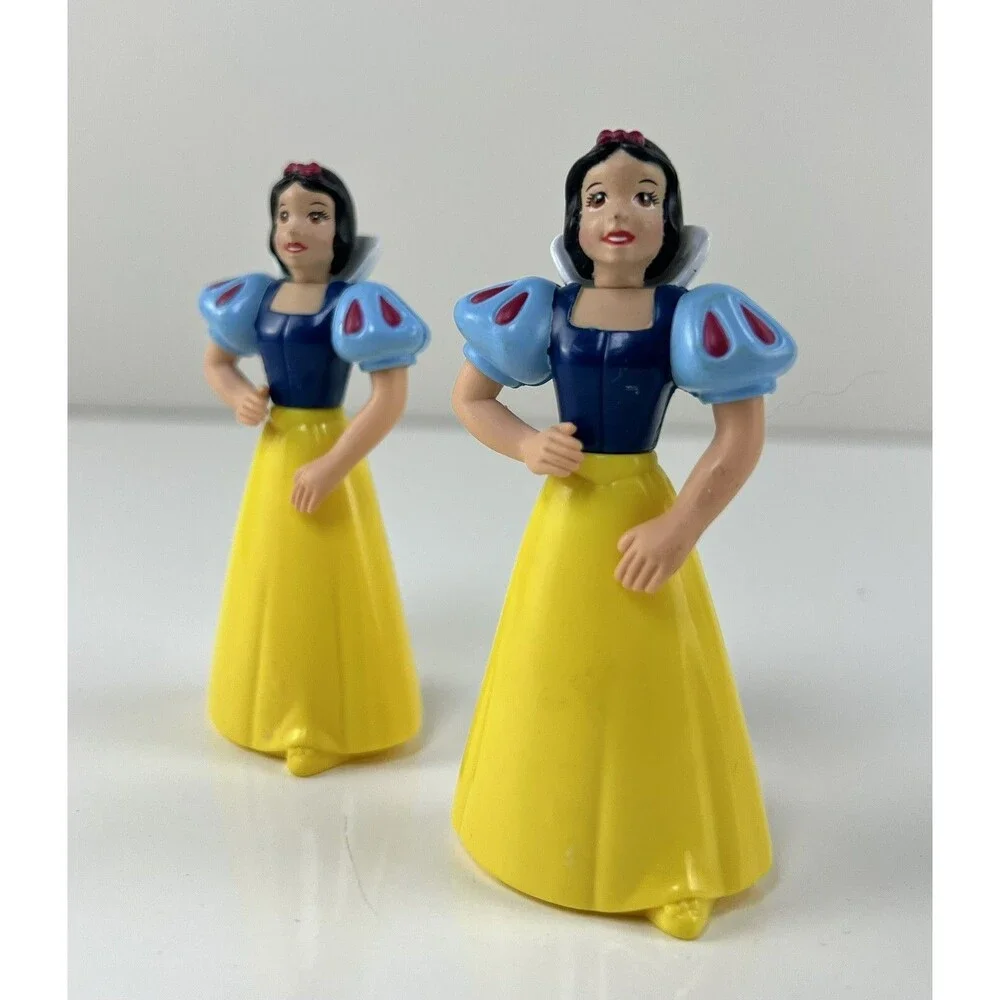 2 Disney Snow White 3.5” Plastic PVC Figurine Cake Topper Action Figure Toy Gift